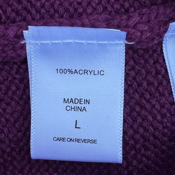 New York and Company Women's Aubergine and Silver Studs Sweater Size Large NWT - Picture 8 of 8